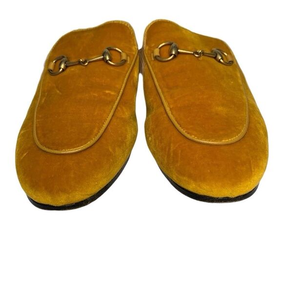 Gucci Princetown Velvet & Lamb Fur Slipper Horsebit Mule Loafer Flats EU 38 US 8 - Picture 3 of 9